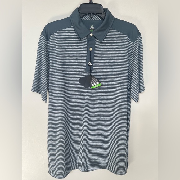 🔥BOLLE GOLF MEN'S Striped Polo STYLE #4482-30 CC2102 COLOR GREY NWT pick size - Picture 2 of 16